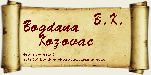 Bogdana Kožovac vizit kartica
